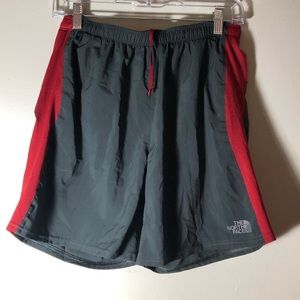 The North Face grey and red running shorts small